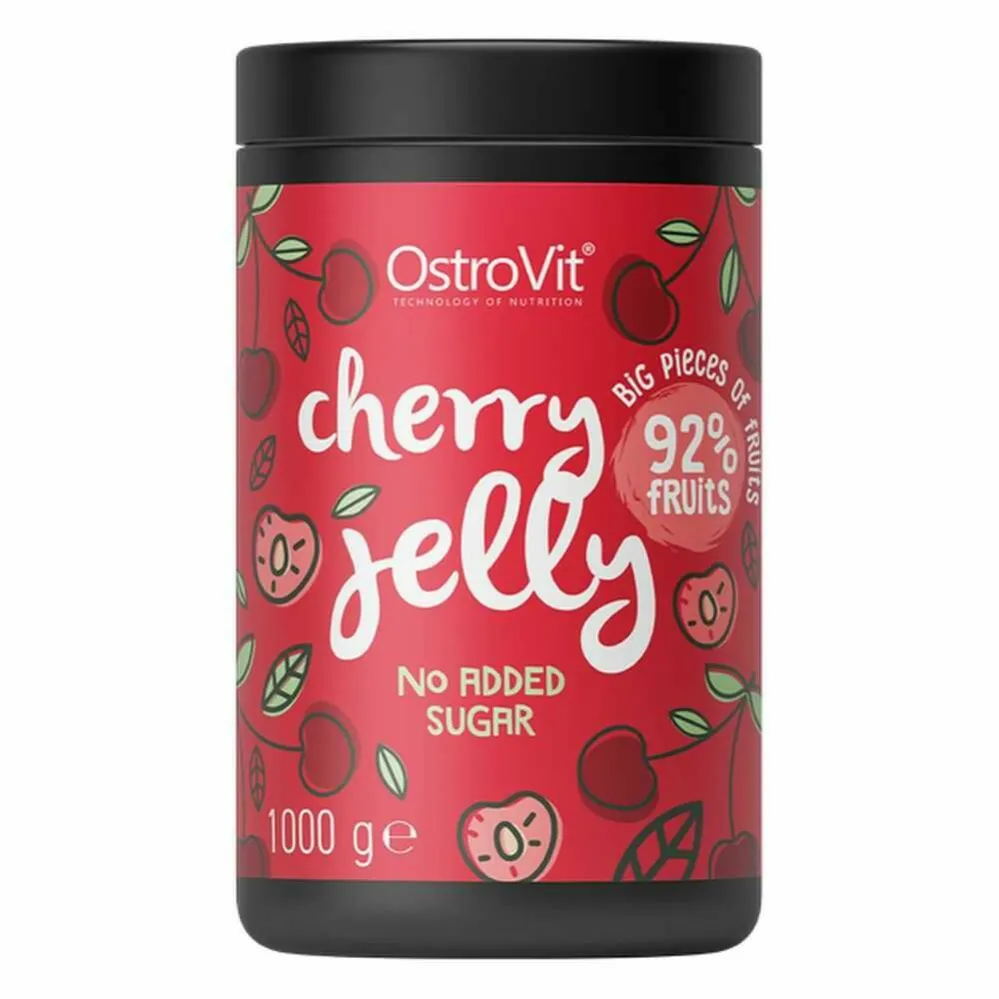 Wiśnie w Żelu Bez Dodatku Cukru Cherry Jelly 1 kg - OstroVit- z Erytrytolem, Keto