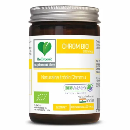 Chrom Ekstrakt Bio 100 Tabletek 100 Mcg - Be Organic