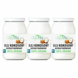 3 x Olej Kokosowy Nierafinowany 900 ml - EOOVITA