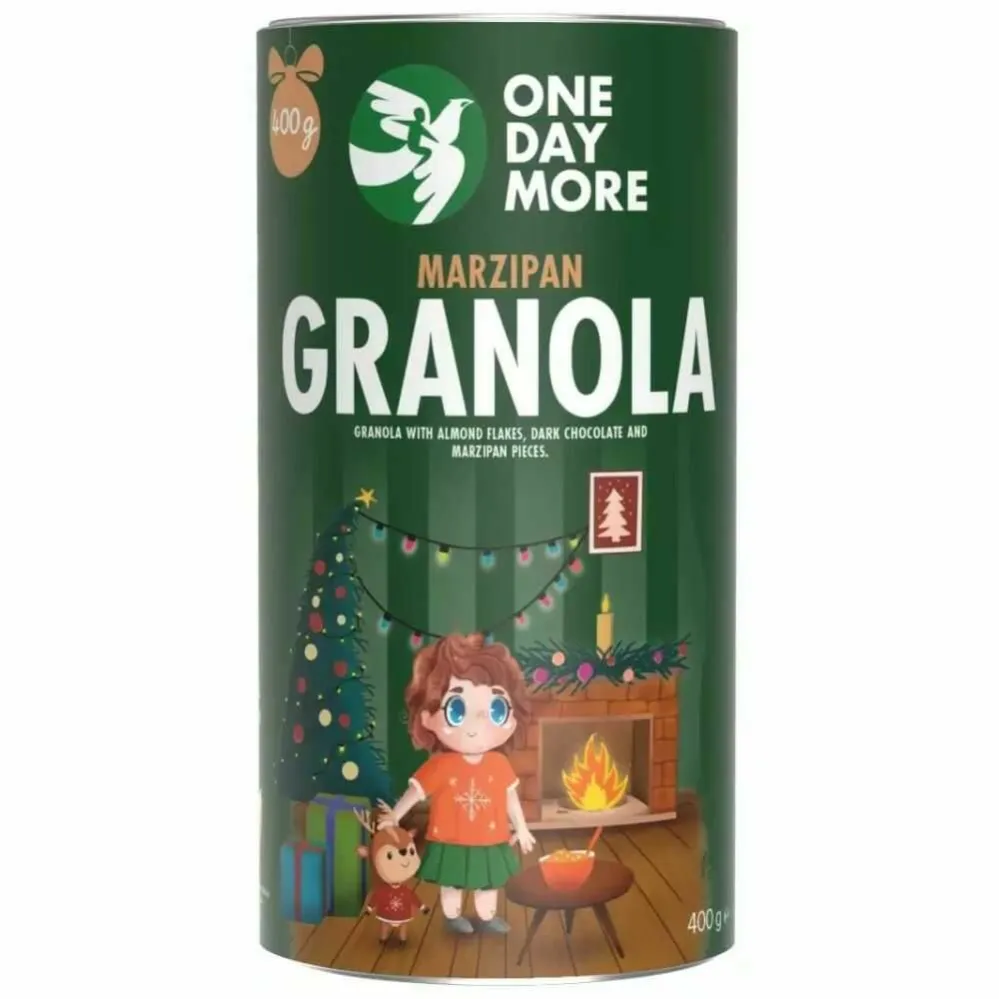 Granola Marcepanowa z Płatkami Migdałów i Gorzką Czekoladą XMAS 400 g - One Day More