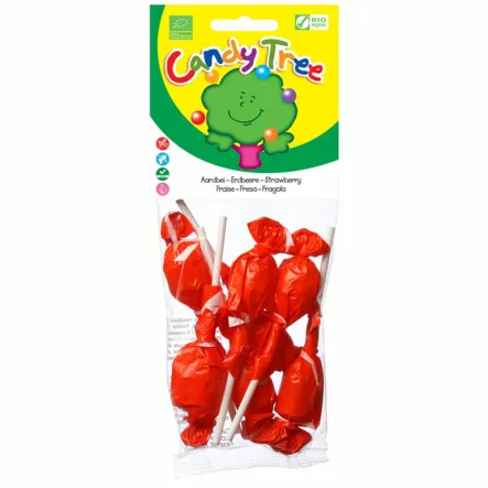 Lizaki Okrągłe Truskawkowe Bio 70 g (7x10 g) - Candy Tree