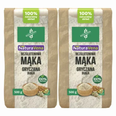 2 x Mąka Gryczana Biała Bezglutenowa 500 g - NaturAvena