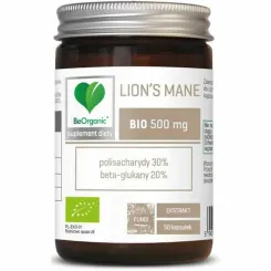 Lion's Mane Bio 500 mg 50 Kapsułek - BeOrganic