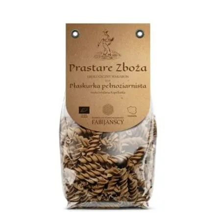Makaron z Płaskurki Pełnoziarnisty Świderek Bio 250 g - Fabijańscy
