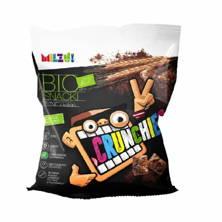 Płatki Crunchies Snack Żytnio-Owsiane z Kakao Bio 70 g - Milzu (data 13.03.2025)