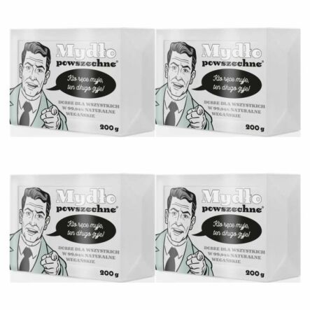 4 x Polskie Szare Mydło Powszechne Naturalne Roślinne 200 g - Barwa