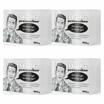 4 x Polskie Szare Mydło Powszechne Naturalne Roślinne 200 g - Barwa