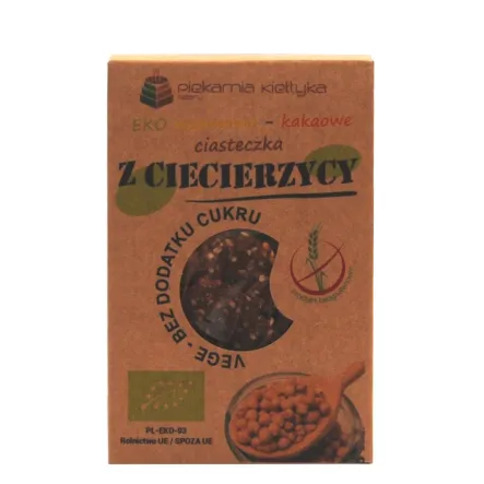 Ciasteczka Sezamowo-Kakaowe z Ciecierzycy Eko 120 g Piekarnia Kiełtyka - Przecena Krótka Data Minimalnej Trwałości