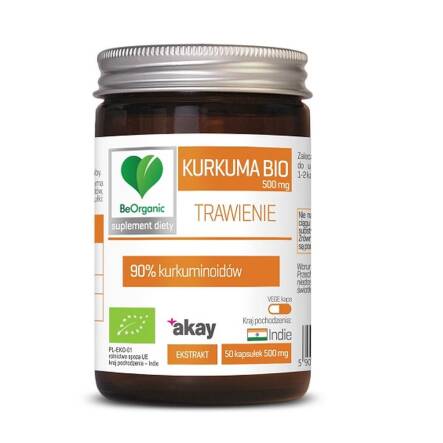 Kurkuma Ekstrakt Bio 50 Kapsułek 500 mg - Be Organic