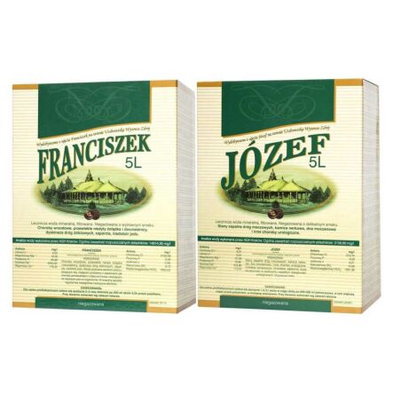 Zestaw Woda Lecznicza 5 l JÓZEF + Woda Lecznicza 5 l FRANCISZEK - Uzdrowisko Wysowa