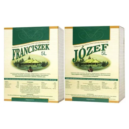 Zestaw Woda Lecznicza 5 l JÓZEF + Woda Lecznicza 5 l FRANCISZEK - Uzdrowisko Wysowa