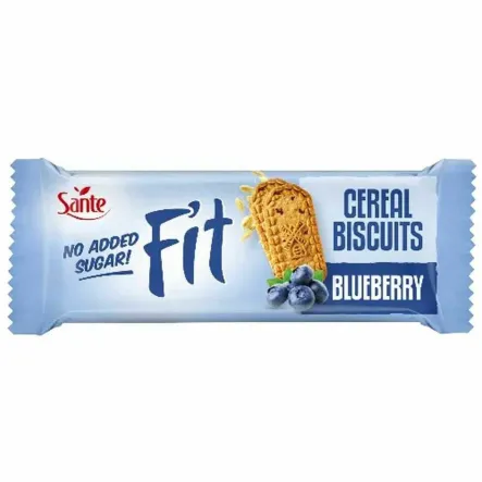 Fit Cereal Ciasteczka Zbożowe z Kostką Żelową Jagoda Granat Bez Dodatku Cukru 50 g - Sante