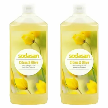 2 x Mydło w Płynie Cytrusowo - Oliwkowe Bio 1 l - Sodasan