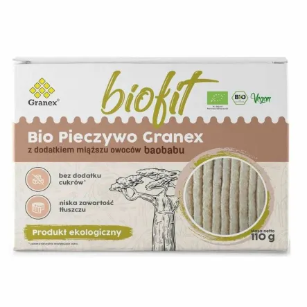 Pieczywo Chrupkie z Miąższem z Owoców Baobabu Bez Dodatku Cukru Bio 110 g - Granex