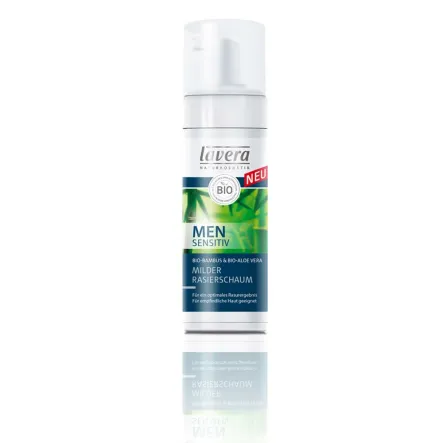 Men Sensitive Łagodna pianka do golenia z wyciągiem z biobambusa i bioaloesu 150ml-Lavera