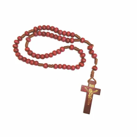 Różaniec Drewniany Mały Bordo