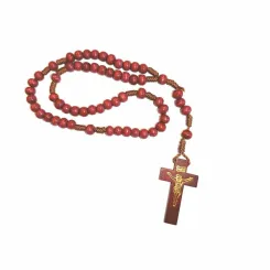 Różaniec Drewniany Mały Bordo