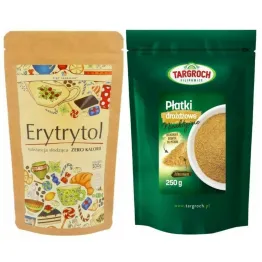 Erytrytol 500 g - Simpatiko + Płatki Drożdżowe Nieaktywne 250 g Targroch