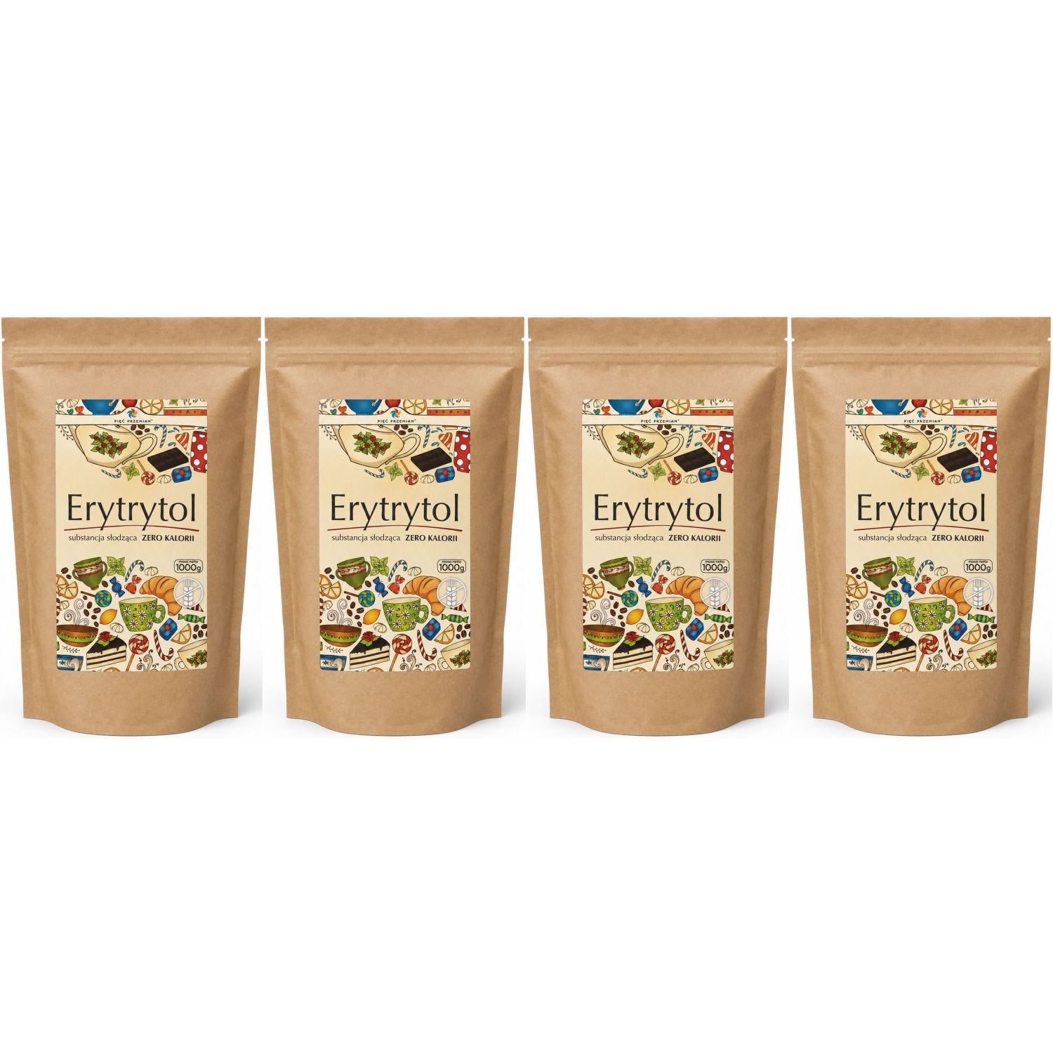 Zestaw 4 x Erytrytol 1 kg - Pięć Przemian