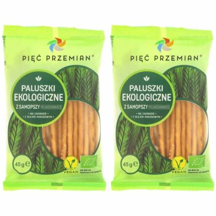 2 x Paluszki z Samopszy Pełnoziarniste Bio 45 g - Pięć Przemian