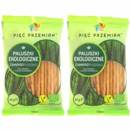 2 x Paluszki z Samopszy Pełnoziarniste Bio 45 g - Pięć Przemian