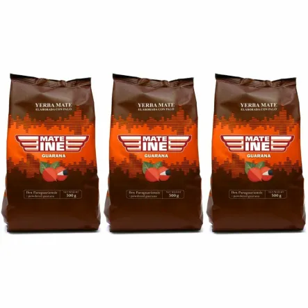 3 x Yerba Mate Mateine Guarana 500 g