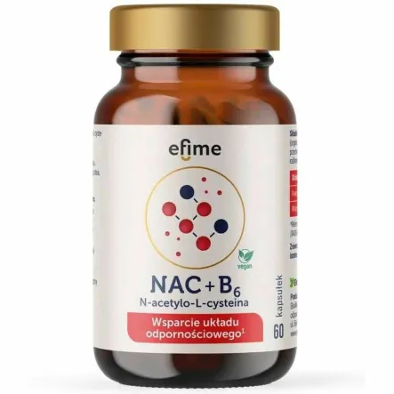 NAC N-Acetylo-L-Cysteina i Witamina B6 60 Kapsułek - Efime