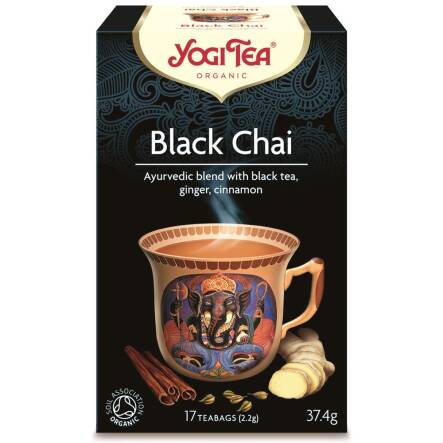 Herbata Czarna Black Chai z Imbirem i Cynamonem Bio 37,4 g (17 x 2,2 g) - Yogi Tea