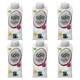 6 x Napój Kokosowy Do Gotowania Bez Dodatku Cukru Fair Trade Bio 200 ml - Coco