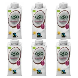 6 x Napój Kokosowy Do Gotowania Bez Dodatku Cukru Fair Trade Bio 200 ml - Coco