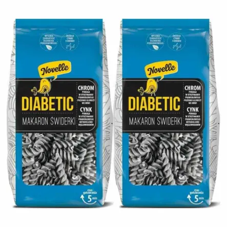 2 x Makaron Dla Diabetyków z Soczewicą Czarną, Cynkiem i Chromem ŚWIDERKI 250 g - Novelle