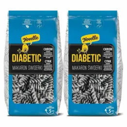 2 x Makaron Dla Diabetyków z Soczewicą Czarną, Cynkiem i Chromem ŚWIDERKI 250 g - Novelle