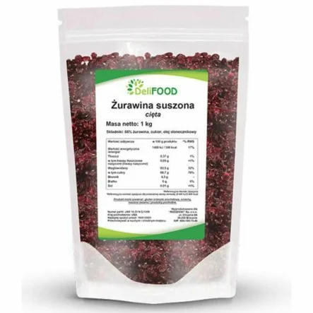 Żurawina Suszona Cięta 1 kg  - DeliFood (data: 31.05.2026)