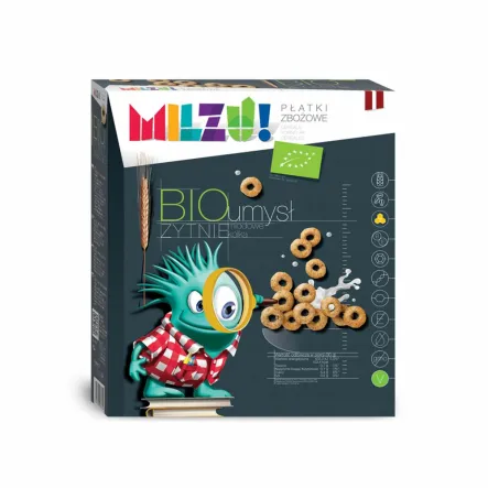 Płatki Żytnio Owsiane Kółeczka Miodowe Bio Umysł 400 g Milzu