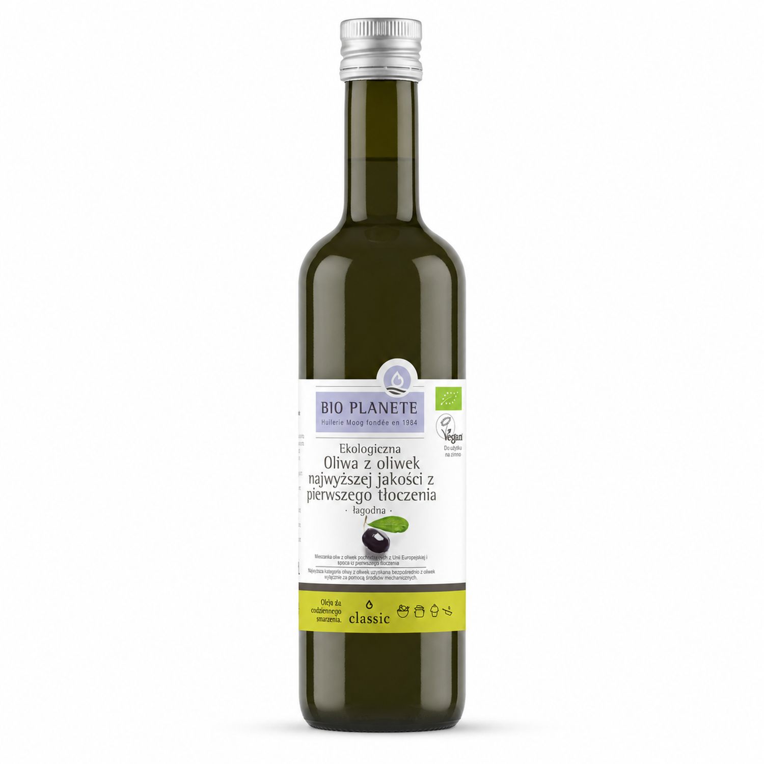 Oliwa z Oliwek Najwyższej Jakości z Pierwszego Tłoczenia Łagodna Bio 500 ml - Bio Planete