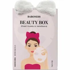 Zestaw Beauty Box Opaska+ 2 Maski w Płachcie - Baroness