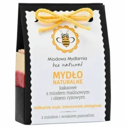 Mydło Naturalne Kakaowe z Miodem Malinowym i Olejem Ryżowym 90 g - Miodowa Mydlarnia