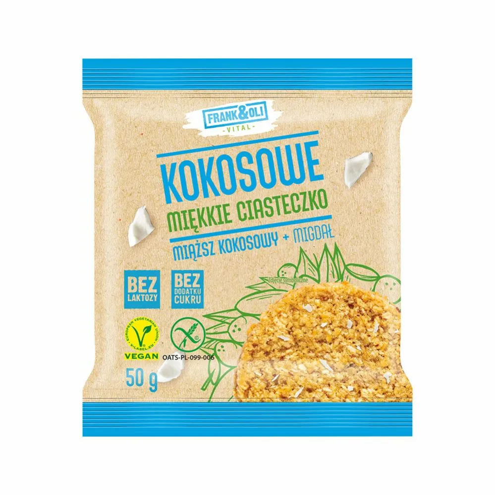 Ciasteczko Kokosowe plus  Migdał Bezglutenowe 50 g - Frank & Oli