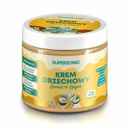 Krem Orzechowy Biała Czekolada z Owocami Tropikalnymi 160 g - Supersonic - Przecena Krótka Data Minimalnej Trwałości