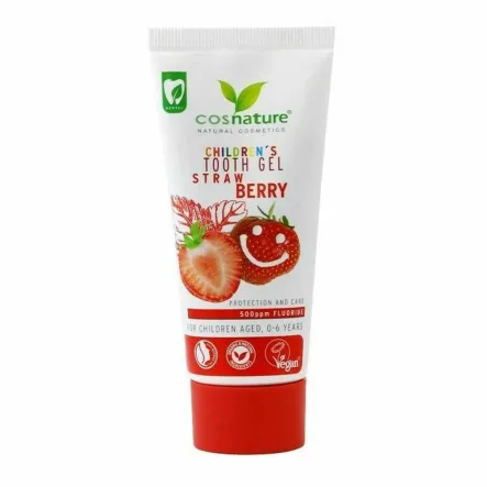 Naturalny Truskawkowy Żel do Zębów Dla Dzieci (0-6 Lat) 50 ml - Cosnature 