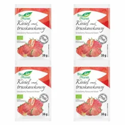 4 x Kisiel o Smaku Truskawkowym z Liofilizowanymi Truskawkami Bez Dodatku Cukru Bio 38 g - Bio Planet