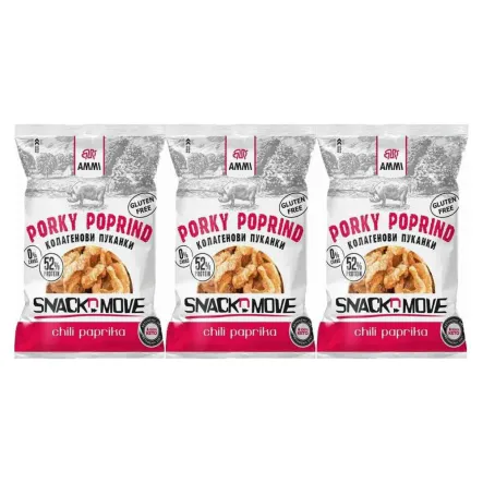 3 x Prażynki Wieprzowe Keto - Papryczka Chili 30 g - AMMI