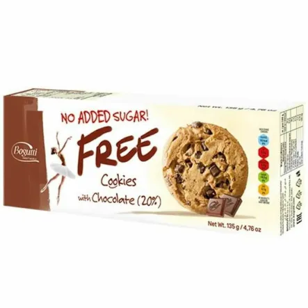 Ciasteczka z 20% Czekolady Bez Dodatku Cukru 135 g - Bogutti