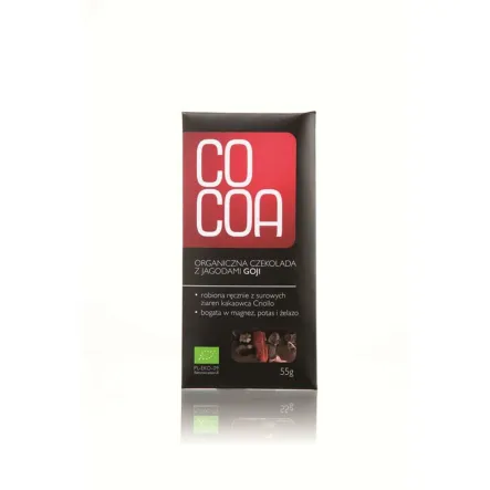 Czekolada Z Jagodami Goji Bio 50 g Cocoa - Przecena Krótka Data Minimalnej Trwałości
