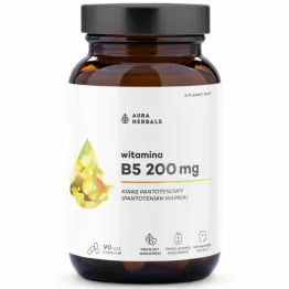 Witamina B5 200 mg Kwas Pantotenowy 90 Kapsułek - Aura Herbals