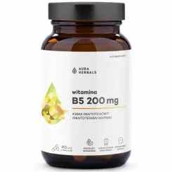 Witamina B5 200 mg Kwas Pantotenowy 90 Kapsułek - Aura Herbals