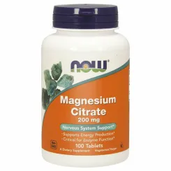 Cytrynian Magnezu 200 mg 100 Tabletek - NOW