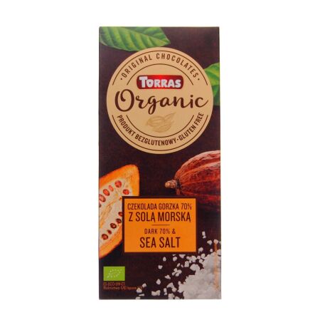 Czekolada Gorzka 70% Kakao z Solą Morską Eko 100 g Torras