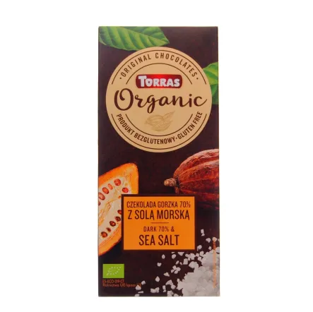 Czekolada Gorzka 70% Kakao z Solą Morską Eko 100 g Torras