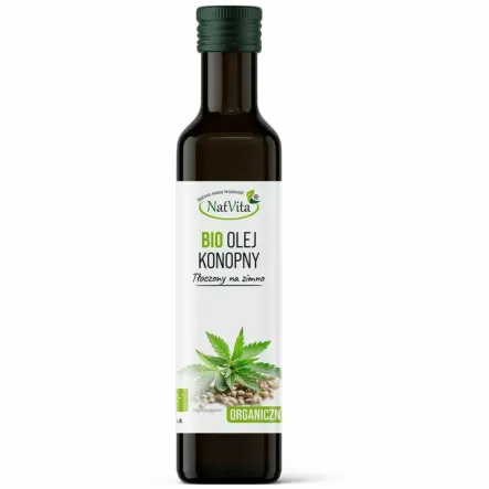 Olej Konopny Tłoczony na Zimno Bio 500 ml - Natvita